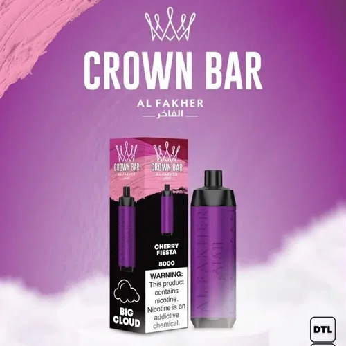 crown bar alfakher cherry fiesta 8000 puffs.webp crown bar alfakher cherry fiesta 8000 puffs.webp