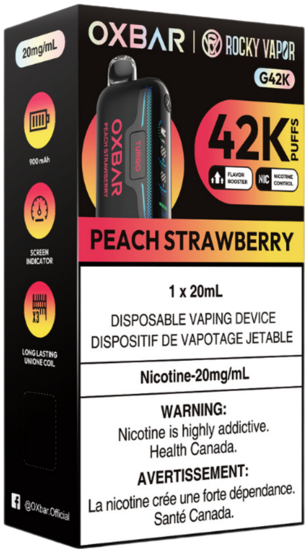 rocky vapor oxbar g42k disposable peach strawberry.png rocky vapor oxbar g42k disposable peach strawberry.png