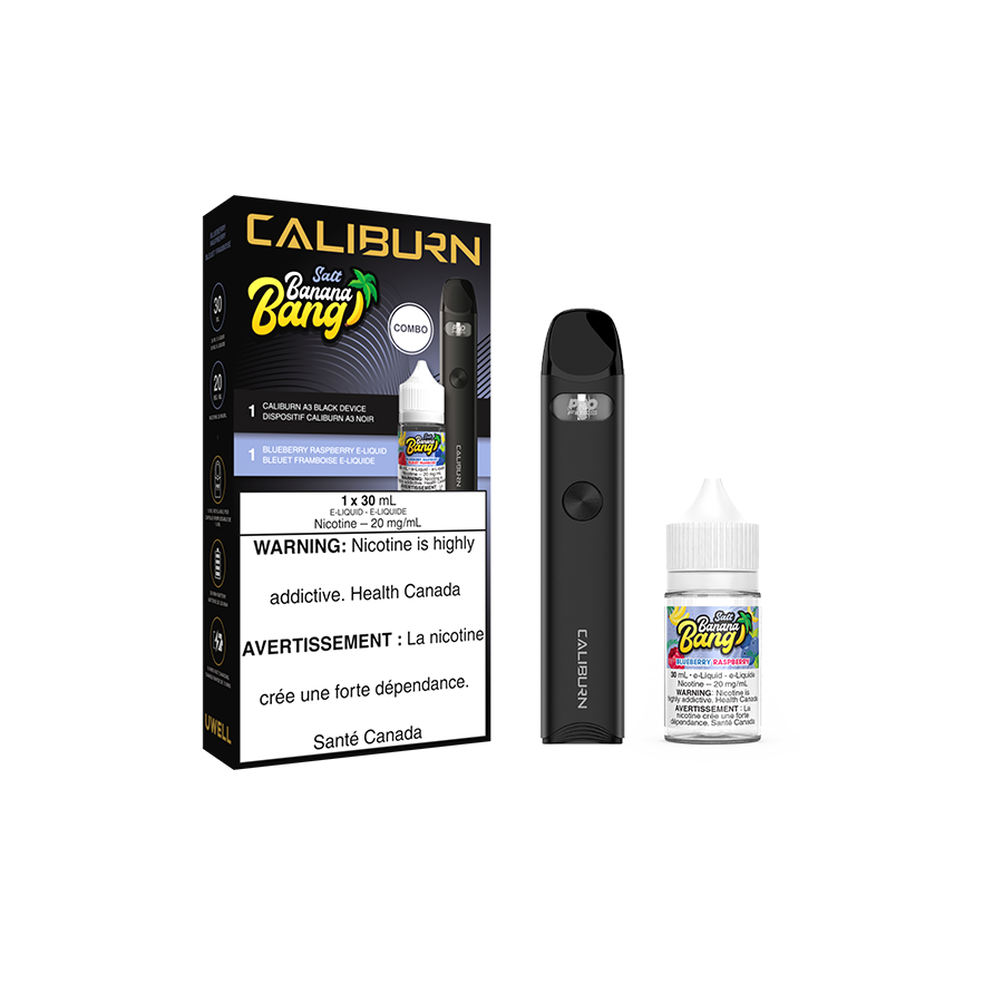 uwell caliburn a3 pod kit and salt e liquid bundle black and blueberry raspberry by banana bang salt nic vape juice.png uwell caliburn a3 pod kit and salt e liquid bundle black and blueberry raspberry by banana bang salt nic vape juice.png
