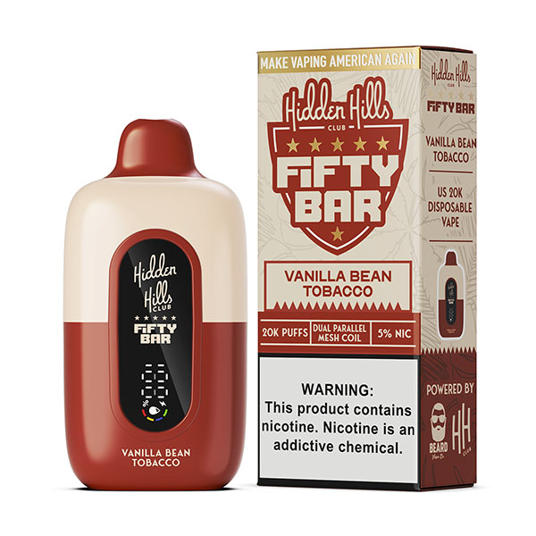 hidden hills x fifty bar 20k puff disposable vanilla bean tobacco.jpg hidden hills x fifty bar 20k puff disposable vanilla bean tobacco.jpg